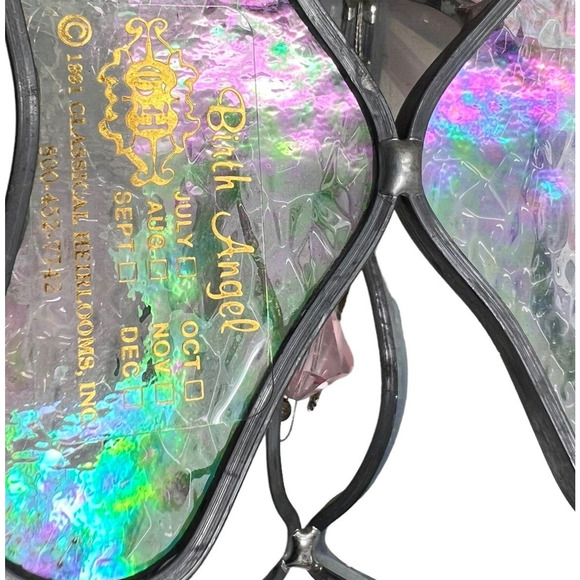 Vintage Classical Heirlooms 1991 Iridescent Birth Angel - Pink October 5 1/4” - Picture 5 of 6